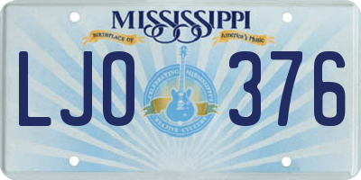 MS license plate LJO376