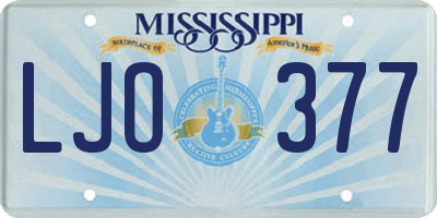 MS license plate LJO377
