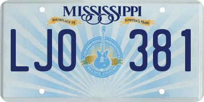 MS license plate LJO381