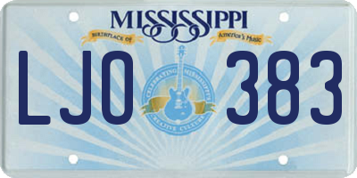MS license plate LJO383