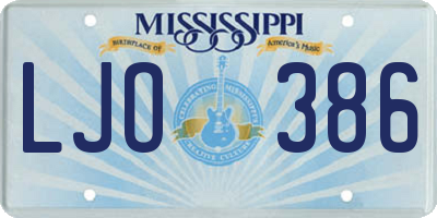 MS license plate LJO386