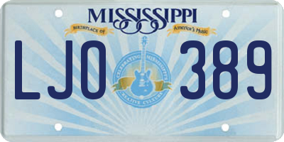 MS license plate LJO389