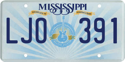 MS license plate LJO391