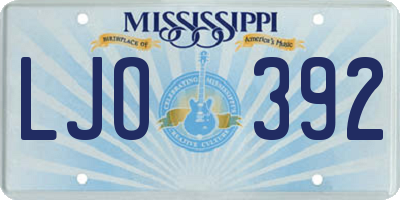 MS license plate LJO392