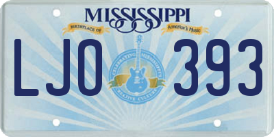 MS license plate LJO393