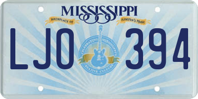 MS license plate LJO394