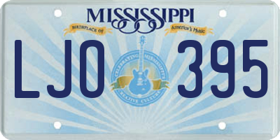 MS license plate LJO395