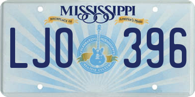 MS license plate LJO396