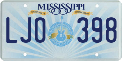 MS license plate LJO398