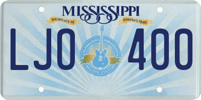 MS license plate LJO400