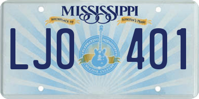 MS license plate LJO401