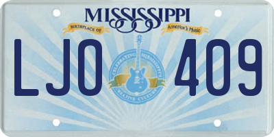MS license plate LJO409