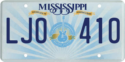 MS license plate LJO410