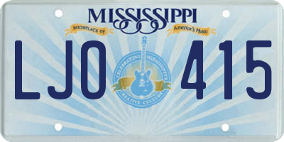 MS license plate LJO415