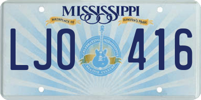 MS license plate LJO416