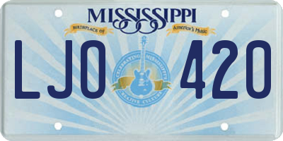 MS license plate LJO420