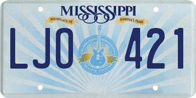 MS license plate LJO421
