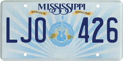 MS license plate LJO426