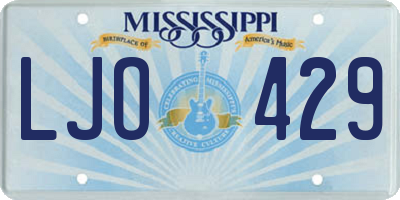 MS license plate LJO429