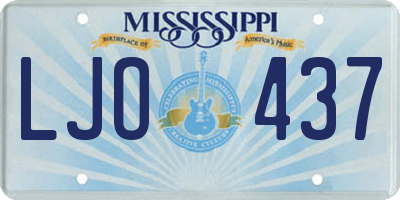 MS license plate LJO437