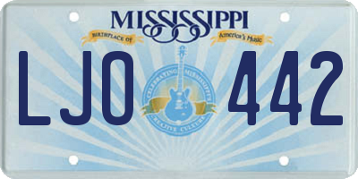 MS license plate LJO442