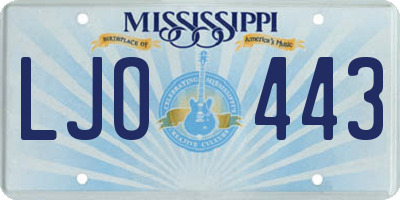 MS license plate LJO443