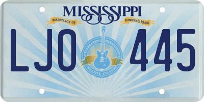 MS license plate LJO445