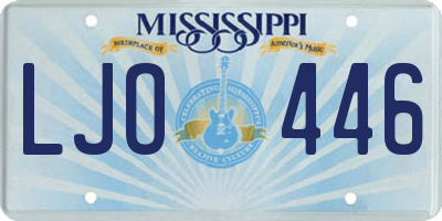 MS license plate LJO446