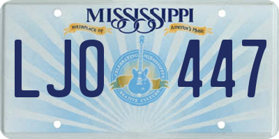 MS license plate LJO447