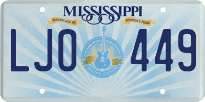 MS license plate LJO449