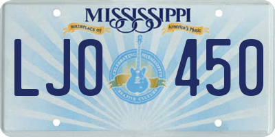 MS license plate LJO450