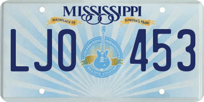 MS license plate LJO453
