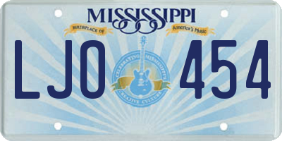 MS license plate LJO454