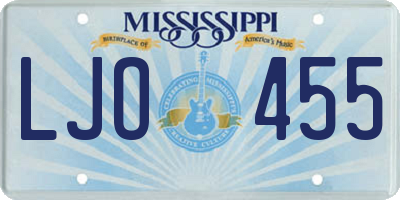 MS license plate LJO455