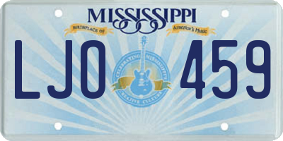 MS license plate LJO459