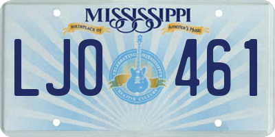 MS license plate LJO461