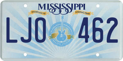 MS license plate LJO462