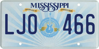 MS license plate LJO466