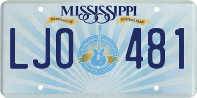 MS license plate LJO481