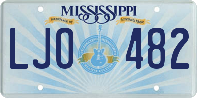 MS license plate LJO482