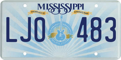 MS license plate LJO483