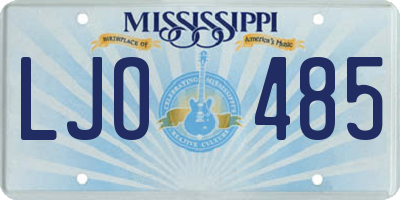 MS license plate LJO485