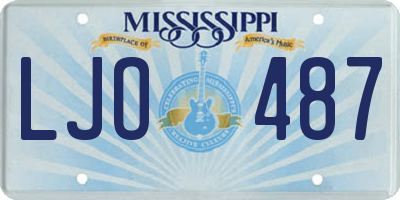 MS license plate LJO487