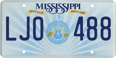 MS license plate LJO488
