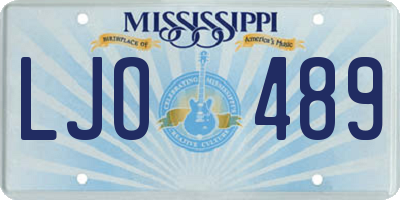 MS license plate LJO489