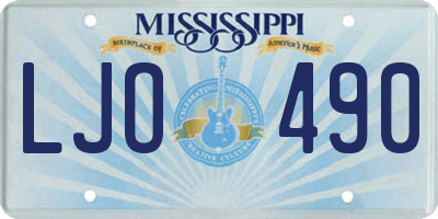 MS license plate LJO490