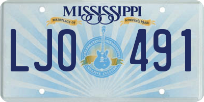 MS license plate LJO491