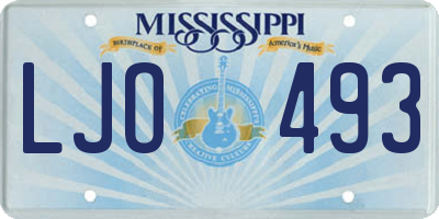 MS license plate LJO493