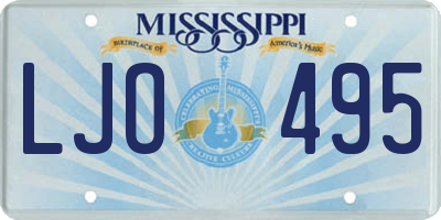 MS license plate LJO495