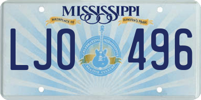 MS license plate LJO496